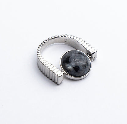 Flag Village Original Fidget Spinner Rings Natural Stone Rings Replaceable Spinners For Anxiety And Stress Relief Jewelry Gifts