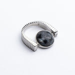Flag Village Original Fidget Spinner Rings Natural Stone Rings Replaceable Spinners For Anxiety And Stress Relief Jewelry Gifts
