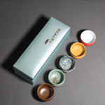 Flag Village Kiln Baked Five-shaped Cup Porcelain Kung Fu Tea Set Gift Box