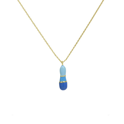 Flag Village Brass Epoxy Capsule 26 Letter Necklace For Women Initial Alphabet Pendant Necklace Fashion Link Chain Jewelry Gifts