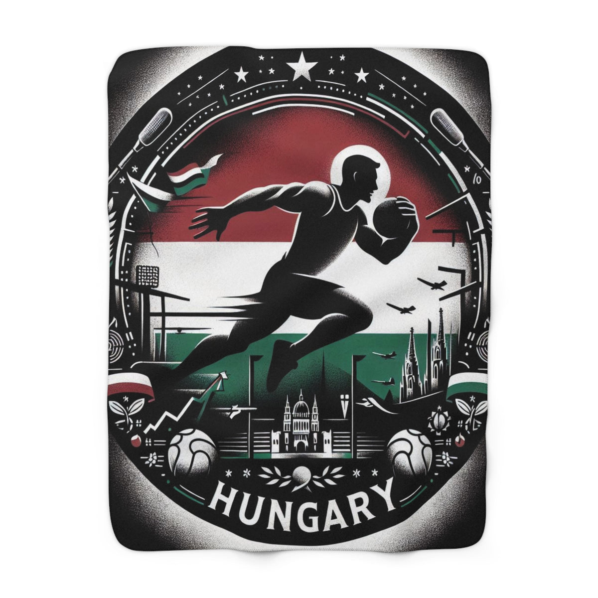 Flag Village Hungary Sporting Fleece Blanket 50" x 60"