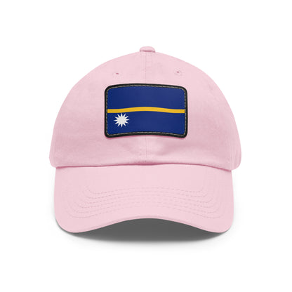 Flag Village Nauru Flag Hat Cap with Leather Patch