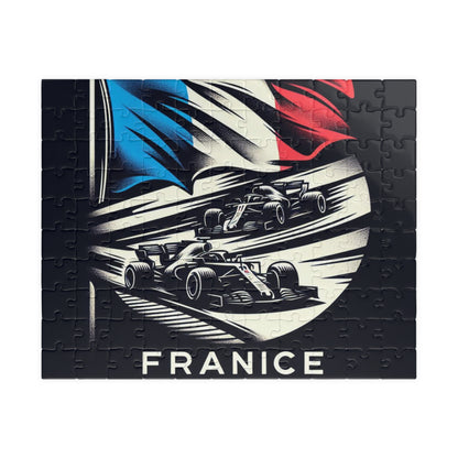 Flag Village France Racing Car Sporting Flag Puzzle (110, 252, 520, 1014-piece) FRA0015