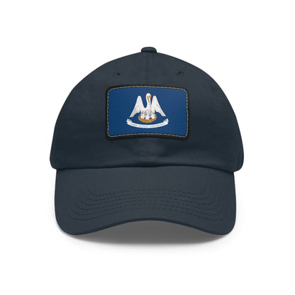 Flag Village USA Louisiana State Flag Hat Cap with Leather Patch