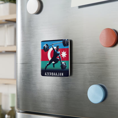 Flag Village Azerbaijan Flag Sporting Porcelain Magnet, Square AZE0005
