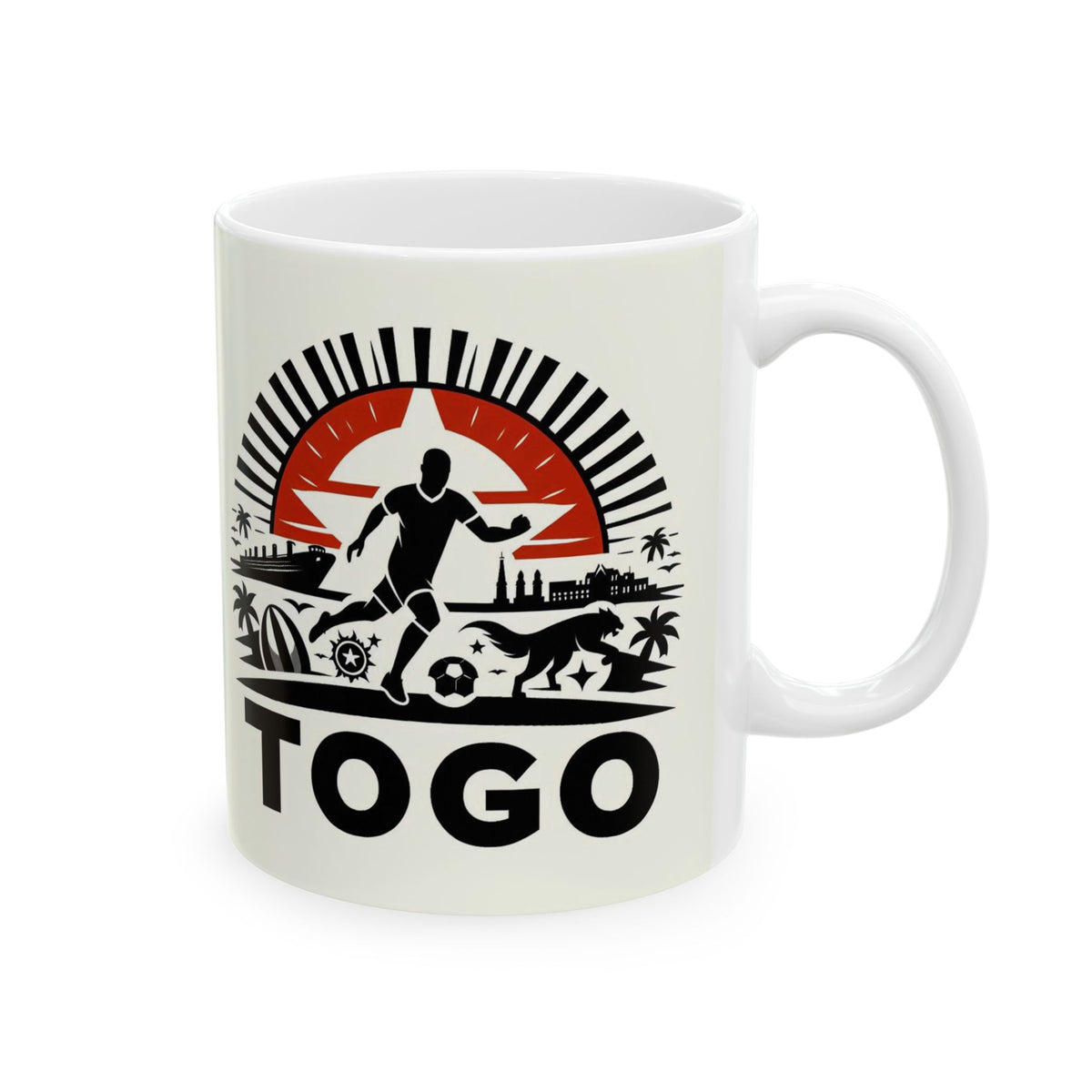 Flag Village Togo Sporting Flag Ceramic Coffee Mug 11oz TGO0002