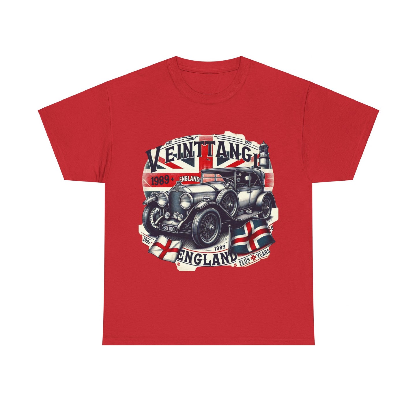 Flag Village UK Vintage Car Flag T-SHIRT Heavy Cotton Tee UK0006