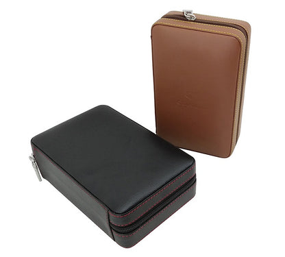 Flag Village Travel Humidor - Best Portable Leather Travel Cigar Humidifier Gift Box