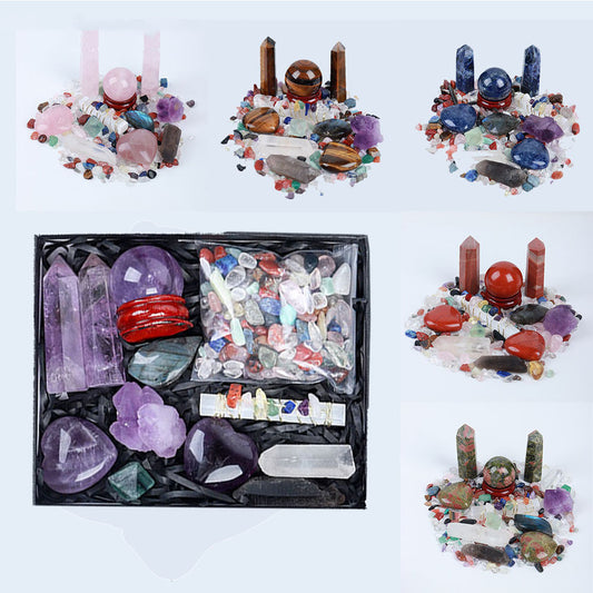 Flag Village Donghai Natural Crystal Gem Hexagonal Prism Energy Ball Gift Box