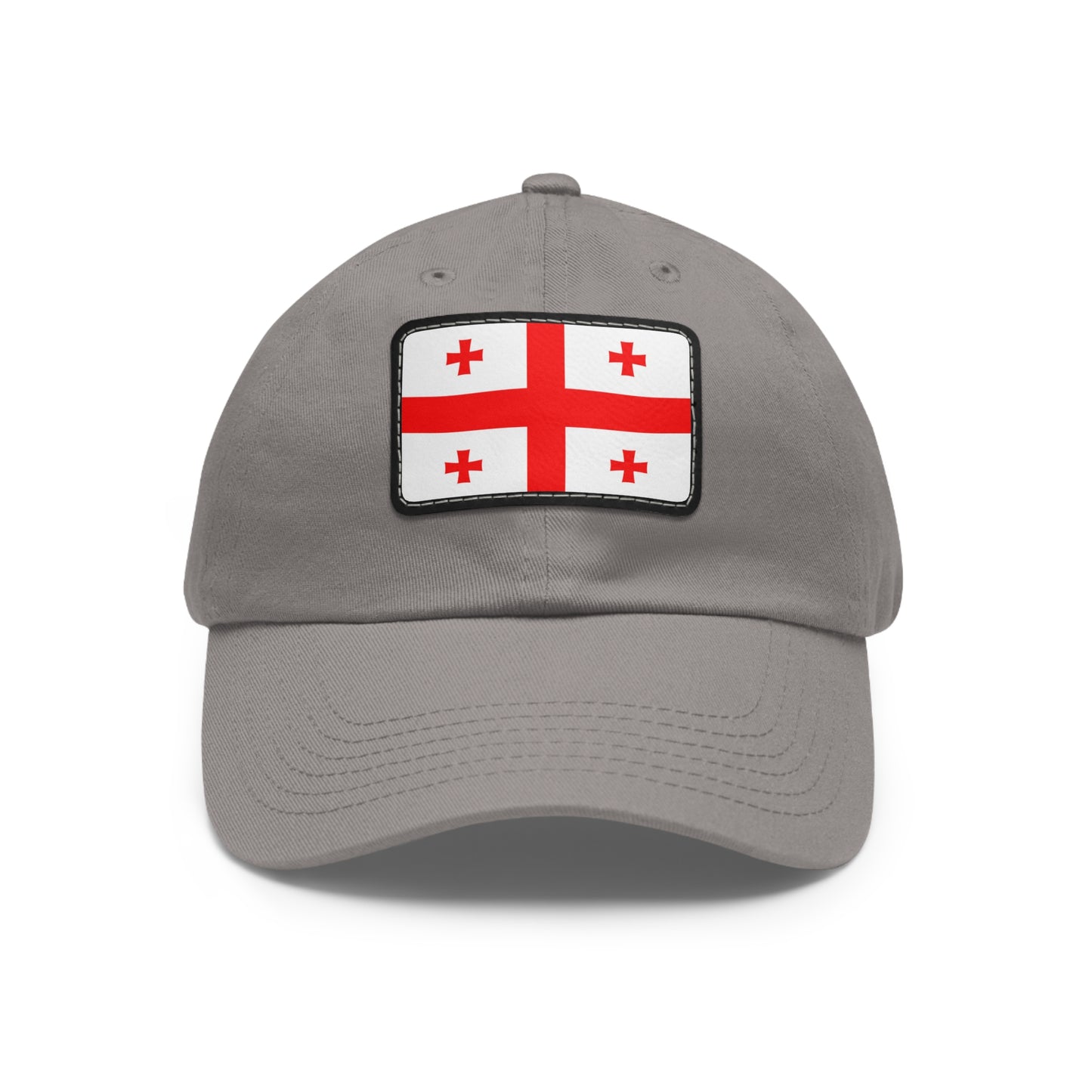Flag Village Georgia Flag Hat Cap with Leather Patch