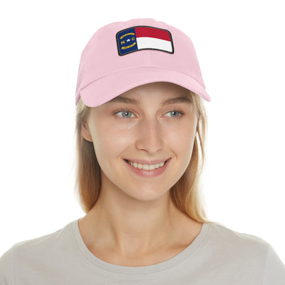 Flag Village USA North Carolina State Flag Hat Cap with Leather Patch