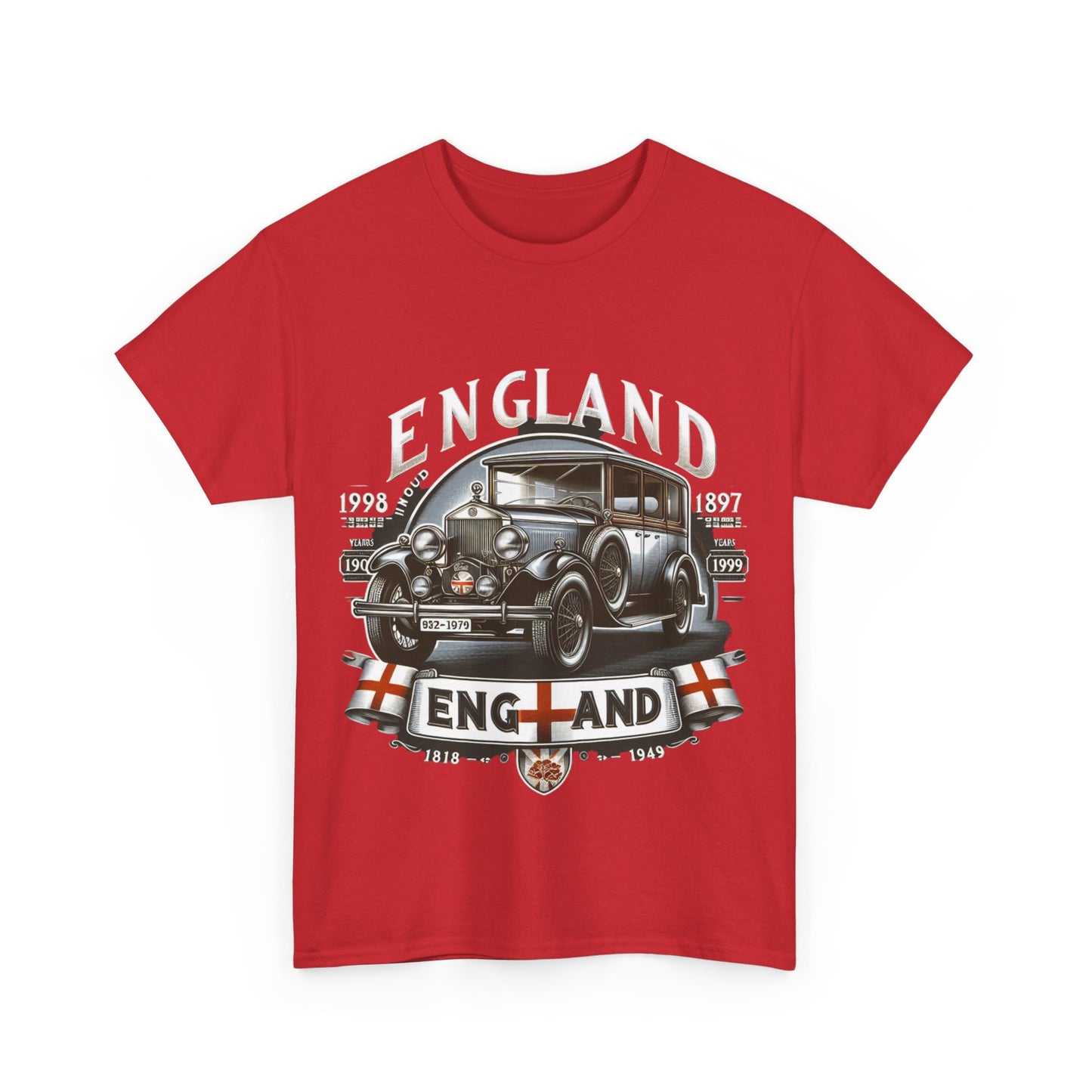 Flag Village UK Vintage Car Flag T-SHIRT Heavy Cotton Tee UK0013