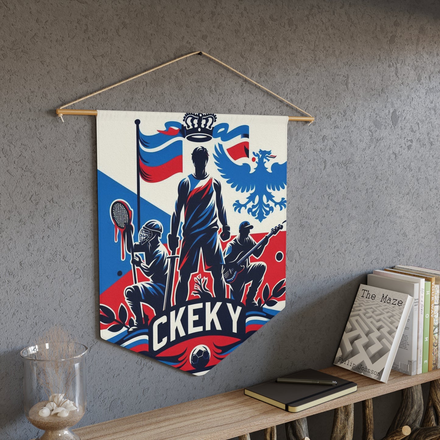 Flag Village Czech Flag Pennant Sporting Home Wall decoration CZE0001