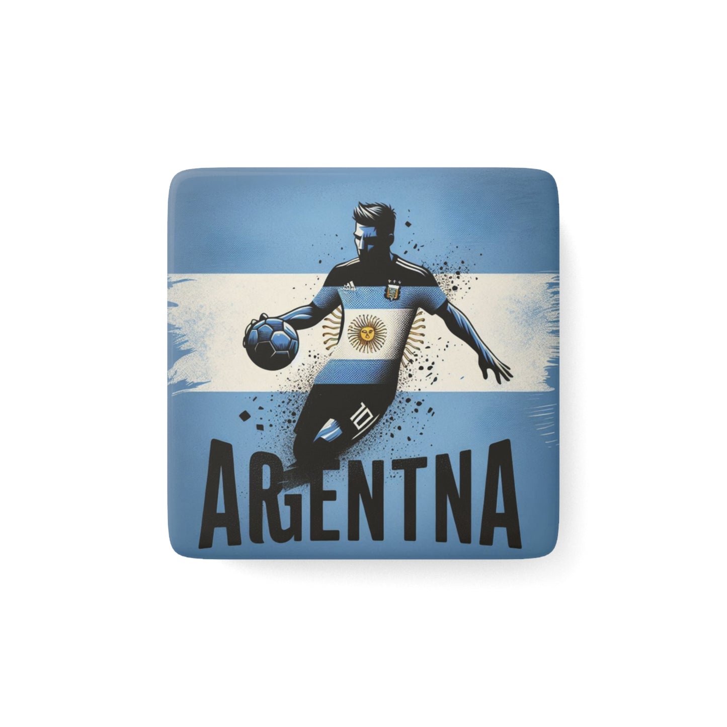 Flag Village ARGENTINA Flag Sporting Porcelain Magnet, Square ARG0008