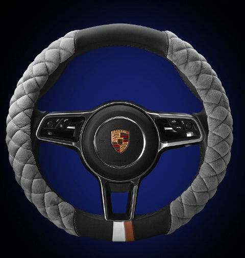Flag Village Auto Tools Universal Car Steering Wheel Cover Winter Decoration Cute 38cm Plush Footprint Auto Automobile Vehicle Steering Wheel Protector