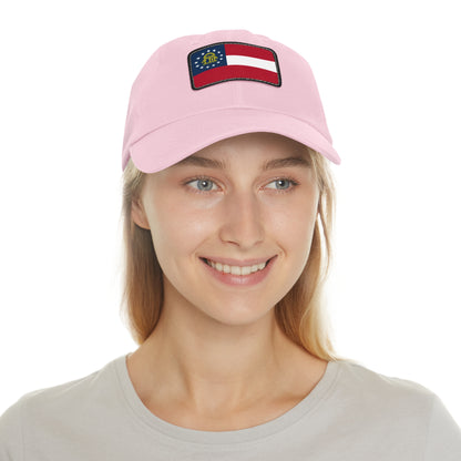 Flag Village USA Georgia State Flag Hat Cap with Leather Patch