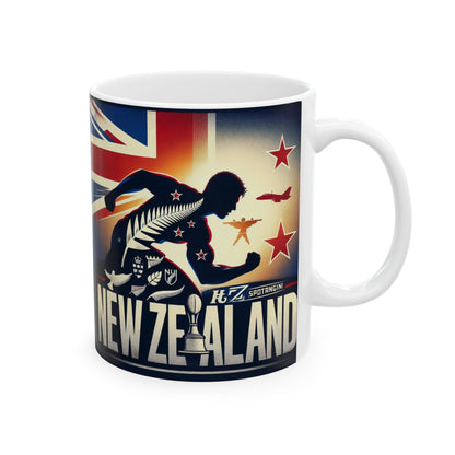 Flag Village New Zealand Sporting Flag Ceramic Coffee Mug 11oz NZL0007