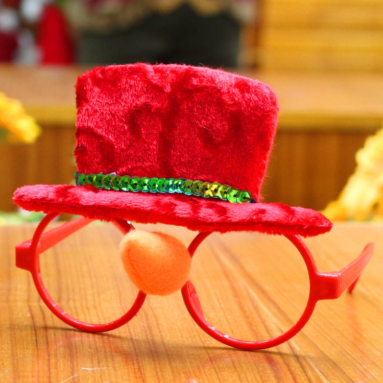 Flag Village Christmas glasses frame Christmas party supplies Christmas gifts Christmas decorations glasses Santa glasses