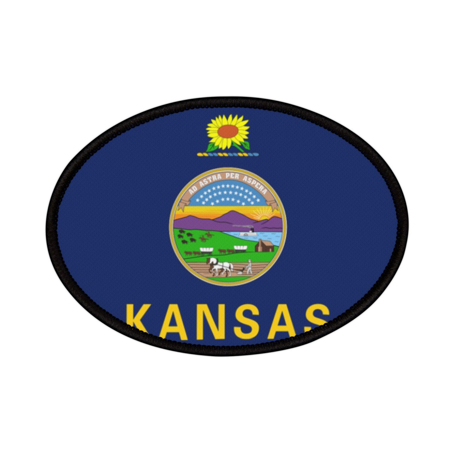 Flag Village Kansas State Flag Embroidery Iron-On Patches