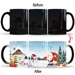 Flag Village Merry Christmas Magic Mug Temperature Color Changing Mugs Heat Sensitive Cup Coffee Tea Milk Mug Novelty Gifts for Kids
