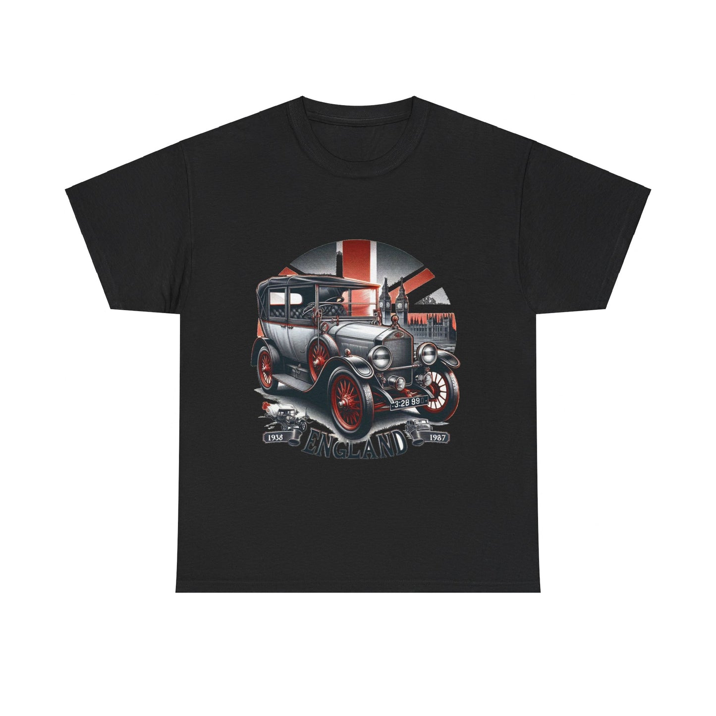 Flag Village UK Vintage Car Flag T-SHIRT Heavy Cotton Tee UK0014