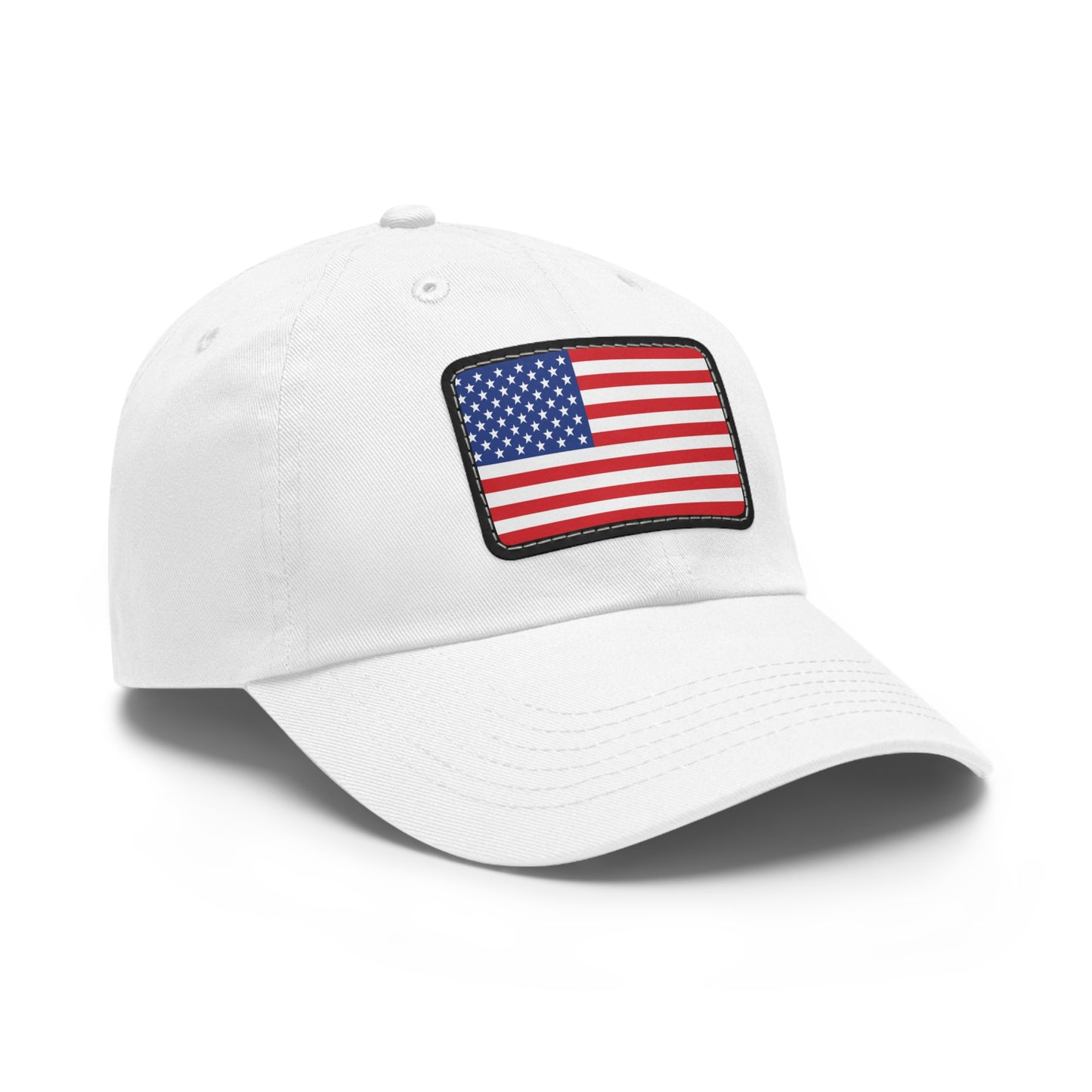 Flag Village United States Flag Hat Cap with Leather Patch