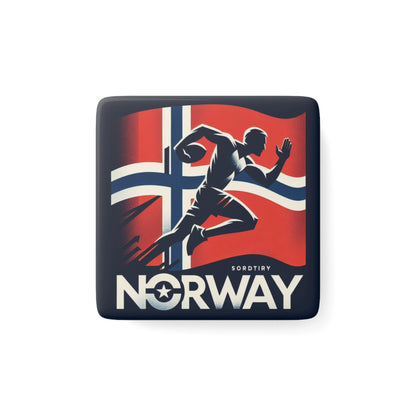 Flag Village Norway Flag Sporting Porcelain Magnet, Square NOR0004