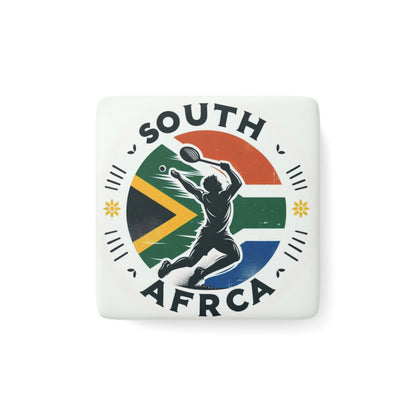 Flag Village South Africa Flag Sporting Porcelain Magnet, Square ZAF0006