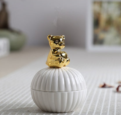 Flag Village Animal figurine decor jewelry box squirrel rabbit cat bird crafts gift home decor jar