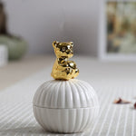 Flag Village Animal figurine decor jewelry box squirrel rabbit cat bird crafts gift home decor jar