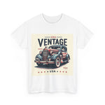 Flag Village USA Vintage Car Flag T-SHIRT Heavy Cotton Tee USA0019