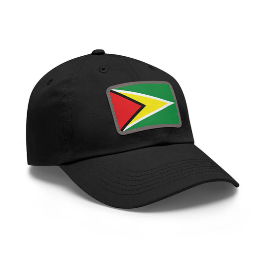 Flag Village Guyana Flag Hat Cap with Leather Patch
