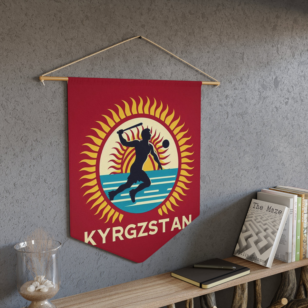 Flag Village Kyrgyzstan Flag Pennant Sporting Home Wall decoration KGZ0001