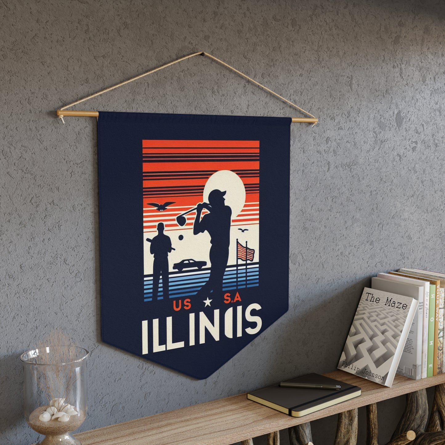 Flag Village Illinois State Flag Pennant Sporting Home Wall decoration IL0001