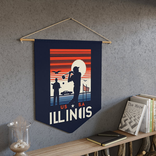 Flag Village Illinois State Flag Pennant Sporting Home Wall decoration IL0001