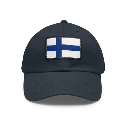 Flag Village Finland Flag Hat Cap with Leather Patch