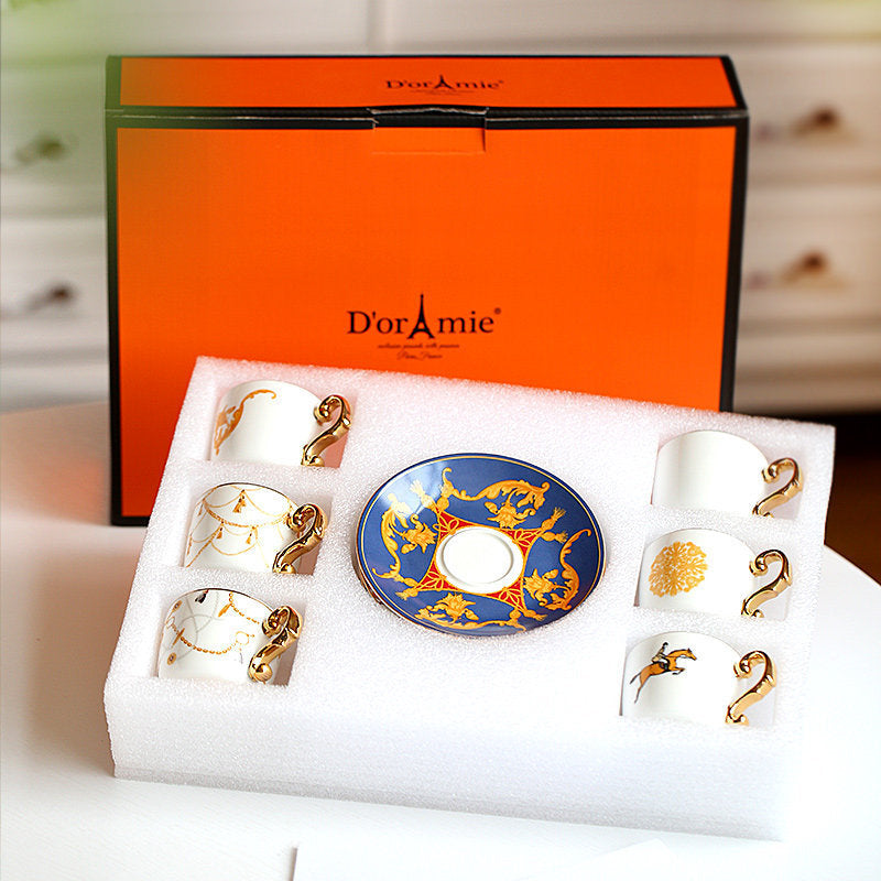 Flag Village Fashion Small Turkish Coffee Cup And Saucer Tea Set Gift Box