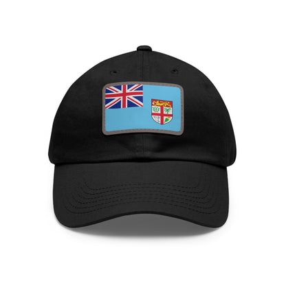 Flag Village Fiji Flag Hat Cap with Leather Patch