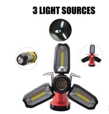 Flag Village Outdoor multi-function LED tool light COB flashlight USB charging hook car maintenance work light camping light