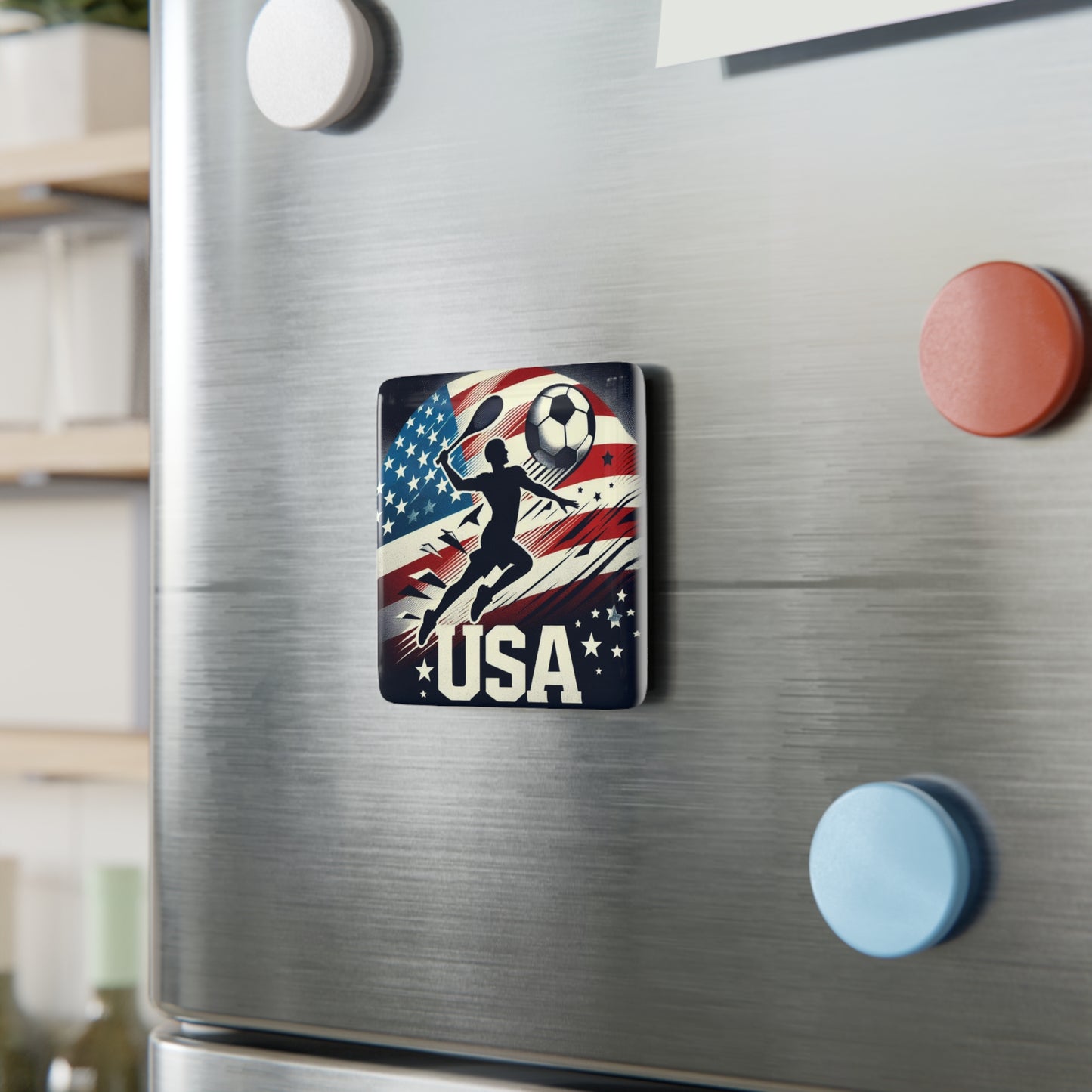 Flag Village USA Flag Sporting Porcelain Magnet, Square USA0001