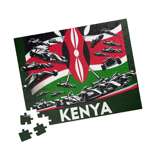 Flag Village KENYA Racing Car Sporting Flag Puzzle (110, 252, 520, 1014-piece) KEN0008