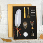 Flag Village European Retro Creative Feather Dip Pen Gift Box Set