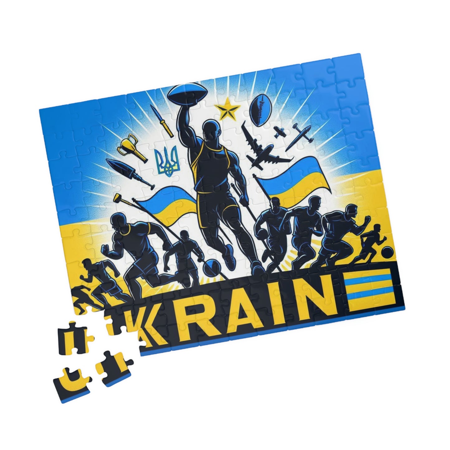 Flag Village Ukraine Sporting Flag Puzzle (110, 252, 520, 1014-piece) UKR0005