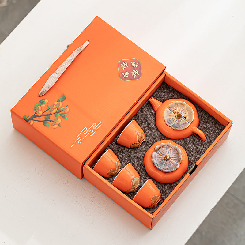 Flag Village Gift Box With Hand Gift Set Ceramic Tea Set Suit