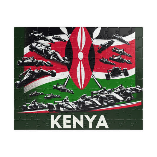 Flag Village KENYA Racing Car Sporting Flag Puzzle (110, 252, 520, 1014-piece) KEN0008