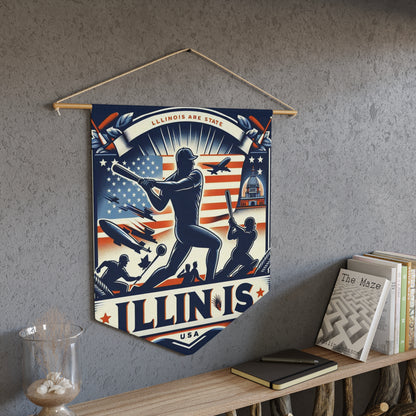 Flag Village Illinois State Flag Pennant Sporting Home Wall decoration IL0002