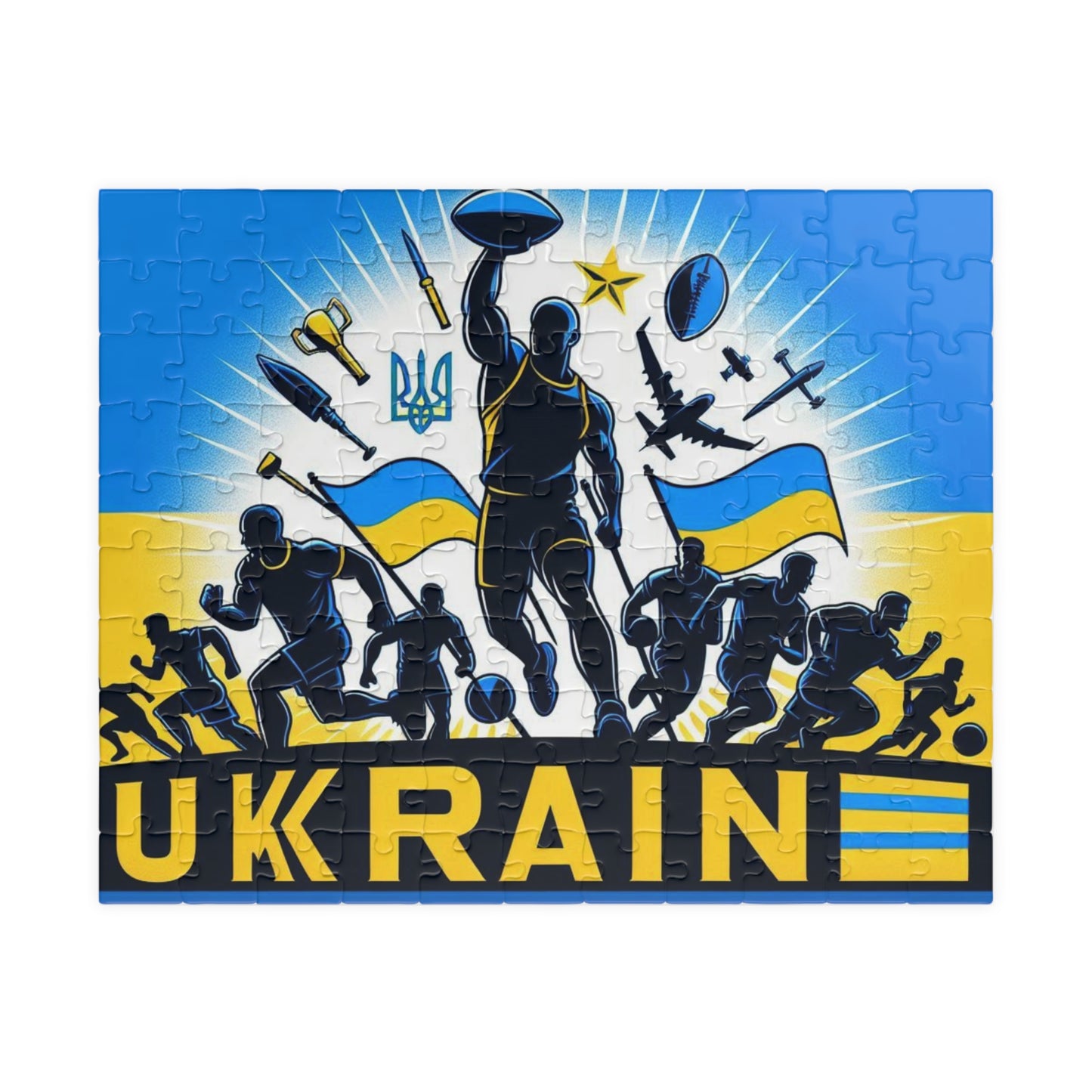 Flag Village Ukraine Sporting Flag Puzzle (110, 252, 520, 1014-piece) UKR0005