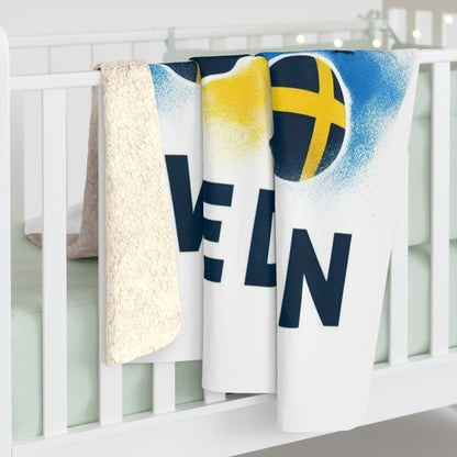 Flag Village Sweden  Sporting Flag Sherpa Fleece Blanket SWE0006