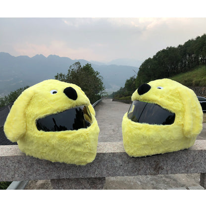 Flag Village Auto Tools Helmet Protection Headgear  Full Helmet Cartoon Plush Panda Frog Puppy Unveiled Helmet Sports Car