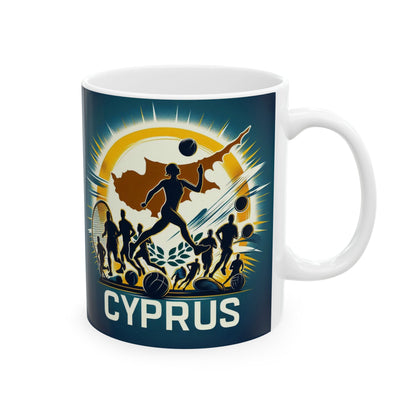 Flag Village Cyprus Sporting Flag Ceramic Coffee Mug 11oz FV-MG0189